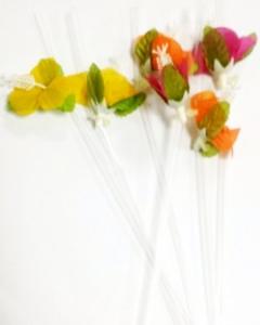 6 Paie flexibile decoare flori TIKI ISLAND 22cm