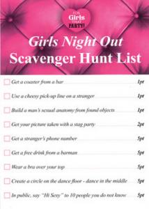 8 Liste Burlacite Girls Night Out Hunt List