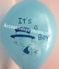20 baloane botez 26cm imprimate IT'S A BOY -culoare BLEU