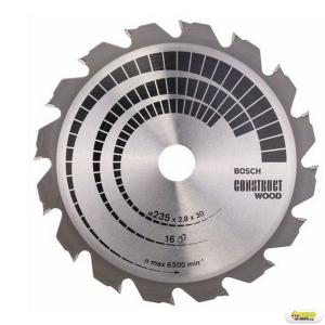 Disc taiere lemn-metal Construct 235X30/25, 16 dinti, Bosch