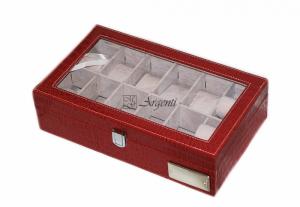 Cutii de bijuterii mari 12 CEASURI cu argint de lux rosii