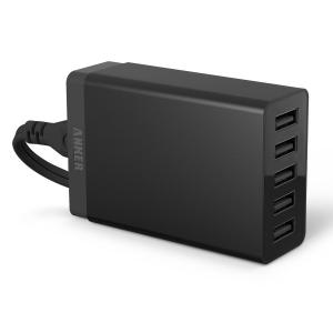 Incarcator priza 5 Porturi USB Anker 40W cu Tehnologia PowerIQ&trade; (negru)