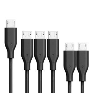 [Pachet 6 buc.] Cabluri de date Micro USB Anker PowerLine, Diferite dimensiuni, Negru