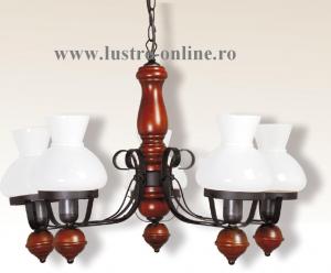 CANDELABRU LEMN 5 BRATE MODEL &quot; RETRO &quot;