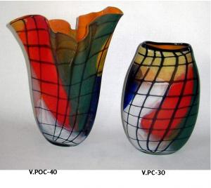 Vaze din sticla multicolore