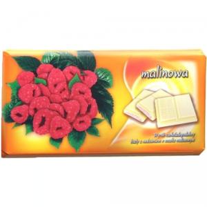 BARON Tableta alba cu crema de zmeura 100g