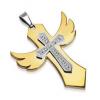 Angelic cross pandantiv auriu din otel