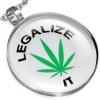 Legalize marijuana pandantiv rotund din otel