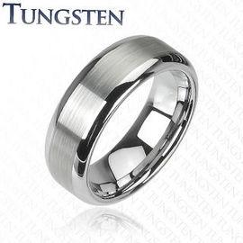 Inel Tungsten cu Centrul Mat si Marginile Stralucitoare TCR-040