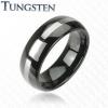 Inel negru din tungsten in doua nuante tcr-042