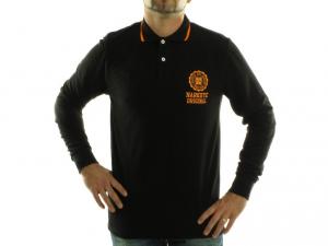 Tricouri Polo cu maneca lunga NARKOTIC - nk1222 blk orange