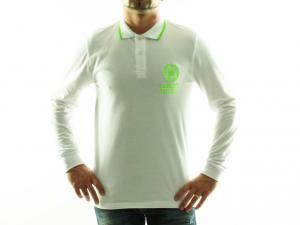 Tricouri Tricou Polo cu maneca lunga NARKOTIC - nk1222 whi green