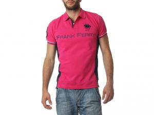 Tricou cu maneca scurta Tricou Polo FRANK FERRY barbati - ff54 pink