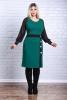 Rochie dreapta midi verde cu maneci lungi