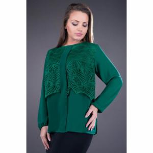 Bluza de dama din dantela si voal Ofelia, verde