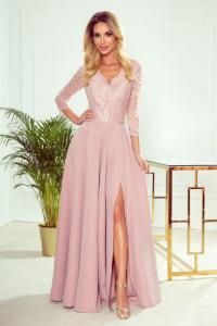 Rochie lunga eleganta Amber roz pudra