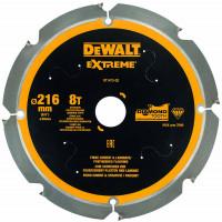 Panza circulara placata PKD pentru fibrocement si laminate 216x30x2 mm DT1473-QZ DEWALT