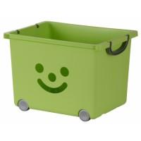 Cutie din plastici cu roti pentru jucarii 440x330x310 mm verde Happy XL FTB-43P-V IRIS&reg;