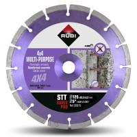 Disc diamantat segmentat 4X4 pentru materiale constructii 125x22.2x2.2 mm H10 mm STT RUBI