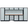 Sistem modular de depozitare si lucru cu blat lemn inaltime 910 mm 3920x488x2000 mm 3964K-HS745H-K4 KRAFTWERK