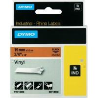 Banda din vinil colorat negru pe portocaliu 19 mm 18436 DYMO&reg;