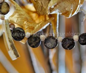 Margele rotunde plate din nuca de cocos (maro) 8mm