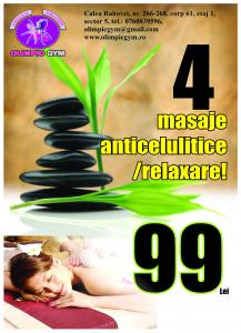 4 masaje anticelulitice - 99 lei