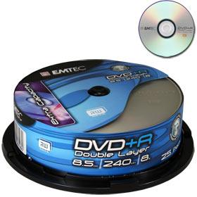 Emtec DVD+R 8.5GB Double Layer 25PK
