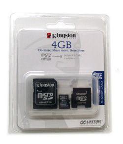 Card memorie Kingston Micro-SD 4GB cu 2 adaptoare