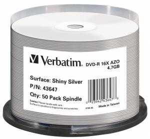 Verbatim DVD-R 16x Shiny Silver 43647