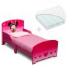 Set pat cu cadru din lemn Disney Minnie Mouse si saltea pentru patut Dreamily - 140 x 70 x 10 cm