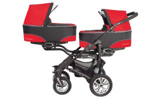 Carucior Pentru Gemeni MyKids Twinni Mexican Red 3 In 1