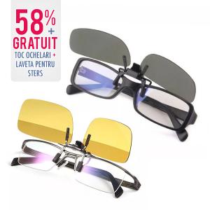 Set lentile polarizate cu clips, zi + noapte