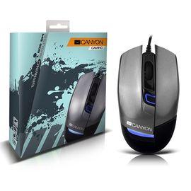 CANYON Gaming Mouse CNS-SGM4 (Wired, Optical 800/1200/1600 dpi, 125Hz, 4000 fps, 15g, 4 btn, USB), Silver-Gray