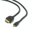 Cablu date hdmi v.1.3 a-d (micro) t/t, black, conectori auriti, 1.8 m,