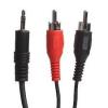 Cablu audio connectech portabil 3.5mm (t) la 2x rca