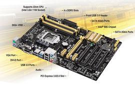 Asus B85-PLUS Intel B85 LGA 1150,  4*DDR3 1600/1333/1066 MHz max 32GB,1 x PCIe 3.0/2.0 x16 / 1 x PCIe 2.0 x16 / 2 x PCIe 2.0 x1 / 3 x PCI, 4 x SATA...