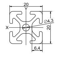 Profil Aluminiu 20x20mm