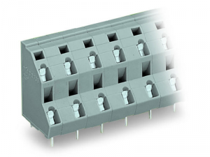 Double-deck PCB terminal block; 2.5 mmA&sup2;; Pin spacing 10 mm; 2 x 4-pole; CAGE CLAMPA&reg;; 2,50 mmA&sup2;; gray