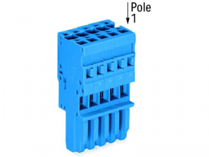 1-conductor female plug; 4 mmA&sup2;; 9-pole; 4,00 mmA&sup2;; blue