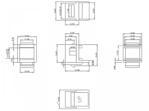Modul cupla FO LC-Duplex/SC-Simplex, TOOLLESS LINE