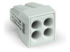 PUSH WIREA&reg; connector for junction boxes; for solid and stranded conductors; for Ex applications; max. 2.5 mmA&sup2;; 4-conductor; light gray housing; light gray cover; Surrounding air temperature: max 60A&deg;C; 2,50 mmA&sup2;