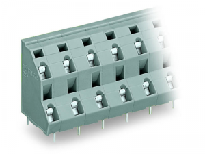 Double-deck PCB terminal block; 2.5 mmA&sup2;; Pin spacing 10 mm; 2 x 12-pole; CAGE CLAMPA&reg;; 2,50 mmA&sup2;; gray