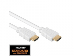 Cablu HDMI 1.4, 2x HDMI19 tip A tata, Aur, Alb, 2m