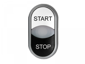 Buton comanda dublu alb+negru "START-STOP"