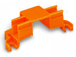 Mounting carrier; for 4 connectors; 243 Series; for DIN-35 rail mounting/screw mounting; orange