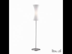 Lampa de podea Elica, 1 bec, dulie E27, D:350mm, H:1740mm, Alb/Nichel