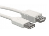 USB 2.0 A-A Extensioncable, A male - A female, Grey, 1.8m