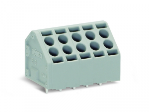2-conductor PCB terminal block; 1.5 mmA&sup2;; Pin spacing 5 mm; 5-pole; Push-in CAGE CLAMPA&reg;; 1,50 mmA&sup2;; gray