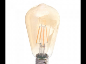 Bec LED Filament,4 w,E27,lumina calda,bulb sticla ST64,pelicula chihlimbar,DIMABIL